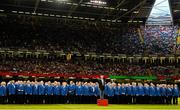 8 August 2015; A choir ahead of the game. Rugby World Cup Warm-Up Match, Wales v Ireland. Millennium Stadium, Cardiff, Wales. Picture credit: Ramsey Cardy / SPORTSFILE
