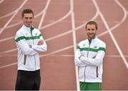 10 August 2015; Brendan Boyce, 50k Walk, and Alex Wright, 50k/20k Walk, pictured at the announcement of the Irish Team for the IAAF World Track and Field Championships in Beijing. Morton Stadium, Santry, Co. Dublin. Picture credit: Matt Browne / SPORTSFILE