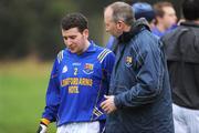 4 January 2009; Longford manager Glenn Ryan speaks to Brian Mahon before the game. O'Byrne Cup, First Round, Longford v Athlone IT, Leo Casey Park, Ballymahon, Longford. Picture credit: Ray McManus / SPORTSFILE