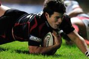 9 January 2009; Hugo Southwell, Edinburgh, touches down to score an early try for his side. Magners League, Edinburgh v Ulster, Murrayfield, Edinburgh, Scotland. Picture credit: Dave Gibson / SPORTSFILE