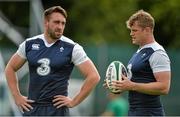 11 August 2015; Ireland's Jamie Heaslip and Jack Conan, left, during squad training. Ireland Rugby Squad Training. Carton House, Maynooth, Co. Kildare. Picture credit: Brendan Moran / SPORTSFILE