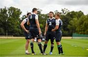 11 August 2015; Ireland forwards, from left, Jack Conan, Devin Toner, Iain Henderson and Jordi Murphy during squad training. Ireland Rugby Squad Training. Carton House, Maynooth, Co. Kildare. Picture credit: Brendan Moran / SPORTSFILE