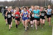 10 January 2009; The start of the Womens race, with eventually winner, Emma Cooper (19), HSE, leading the field during the first BHAA race of the year. South Dublin County Council Cross Country Race, Tymon Park, Tallaght, Co. Dublin. Picture credit: Tomas Greally / SPORTSFILE