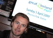 12 January 2009; Ronan Keating speaking at the launch of the 2009 Great Ireland Run. Visitor Centre, Phoenix Park, Dublin. Photo by Sportsfile
