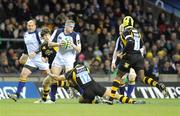 17 January 2009; Jamie Heaslip, Leinster, is tackled by Riki Flutey, London Wasps. Heineken Cup, Pool 2, Round 5, London Wasps v Leinster, Twickenham Stadium, London, England. Picture credit: Brendan Moran / SPORTSFILE