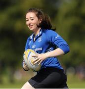 13 August 2015; Leinster women Sophie Spence, Fiona Coghlan, Nora Stapleton, Sharon Lynch, Elise O'Byrne Whyte and Elsa Hughes visited the girls camp at the Bank of Ireland School of Excellence in the King's Hospital, Palmerstown, Dublin. Picture credit: Seb Daly / SPORTSFILE