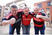 23 January 2009; Munster fans in Toulouse, from left, are Shane Courtney, Brian Flanagan and Ken Mulcahy, all from Limerick, ahead of Munster's Heineken Cup match against Montauban tomorrow. Toulouse, France. Picture credit: Matt Browne / SPORTSFILE