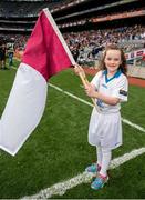 16 August 2015; Seven year old Éabha McDonagh, from Galway City, who was an Etihad Flagbearer at the GAA Hurling All-Ireland Senior Championship Semi-Final between Tipperary and Galway. Croke Park, Dublin. Picture credit: Ray McManus / SPORTSFILE