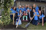 17 August 2015; Uachtarán Chumann Lúthchleas Gael Aogán Ó Fearghail and the Dublin camogie team pictured with Amy, age 7, from Carlow, at a tree planting ceremony in Our Lady’s Children’s Hospital, Crumlin. The weeping beech tree was kindly donated to CMRF Crumlin by Kildare Growers. Mr. Ó Fearghail also launched the hospital’s GAA corridor. Our Lady's Children's Hospital, Crumlin, Dublin. Picture credit: Cody Glenn / SPORTSFILE