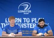 18 August 2015; Leinster rugby players Jamie Hagan and Tom Denton visited the Bank of Ireland Summer Camp in Clontarf FC for a Q&A session, autograph signings, and a few games on the pitch. Clontarf FC, Castle Avenue, Dublin. Picture credit: Sam Barnes / SPORTSFILE