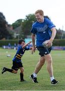 18 August 2015; Leinster rugby players Jamie Hagan and Tom Denton visited the Bank of Ireland Summer Camp in Clontarf FC for a Q&A session, autograph signings, and a few games on the pitch. Clontarf FC, Castle Avenue, Dublin. Picture credit: Sam Barnes / SPORTSFILE