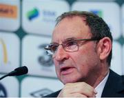 18 August 2015; Republic of Ireland manager Martin O'Neill during a squad announcement. FAI Headquarters, Abbotstown, Dublin. Picture credit: Seb Daly / SPORTSFILE