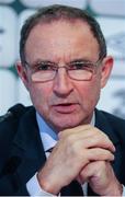 18 August 2015; Republic of Ireland manager Martin O'Neill during a squad announcement. FAI Headquarters, Abbotstown, Dublin. Picture credit: Seb Daly / SPORTSFILE