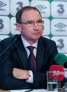 18 August 2015; Republic of Ireland manager Martin O'Neill during a squad announcement. FAI Headquarters, Abbotstown, Dublin. Picture credit: Seb Daly / SPORTSFILE