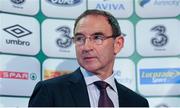 18 August 2015; Republic of Ireland manager Martin O'Neill during a squad announcement. FAI Headquarters, Abbotstown, Dublin. Picture credit: Seb Daly / SPORTSFILE