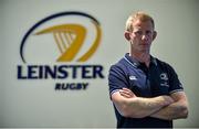 19 August 2015; New Leinster head coach Leo Cullen after being announced as Head Coach on a two year deal. The former Leinster player who won 221 caps and captained Leinster to three Heineken Cup titles takes charge of Leinster for the first time against Ulster away on Friday evening and at home against Moseley RFC in Donnybrook on the 28th August in the Bank of Ireland pre-season friendly. His coaching team was also announced with Girvan Dempsey, Richie Murphy, John Fogarty and Kurt McQuilkin all confirmed. Picture credit: Brendan Moran / SPORTSFILE