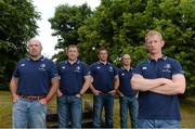 19 August 2015; New Leinster head coach Leo Cullen with his coaching staff, from left, Kurt McQuilkin, defence coach, Richie Murphy, skills & kicking coach, John Fogarty, scrum coach, and Girvan Dempsey, backs coach, after being announced as Head Coach on a two year deal. The former Leinster player who won 221 caps and captained Leinster to three Heineken Cup titles takes charge of Leinster for the first time against Ulster away on Friday evening and at home against Moseley RFC in Donnybrook on the 28th August in the Bank of Ireland pre-season friendly. His coaching team was also announced with Girvan Dempsey, Richie Murphy, John Fogarty and Kurt McQuilkin all confirmed. Picture credit: Brendan Moran / SPORTSFILE