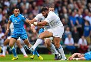 21 August 2015; Jamie Hagan, Leinster, breaks through the Ulster defence. Pre-Season Friendly, Ulster v Leinster, Kingspan Stadium, Ravenhill Park, Belfast. Picture credit: Ramsey Cardy / SPORTSFILE