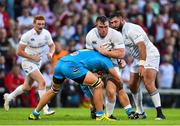 21 August 2015; Peter Dooley, Leinster, is tackled by Clive Ross, Ulster. Pre-Season Friendly, Ulster v Leinster, Kingspan Stadium, Ravenhill Park, Belfast. Picture credit: Ramsey Cardy / SPORTSFILE