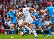 21 August 2015; Jamie Hagan, Leinster, breaks through the Ulster defence. Pre-Season Friendly, Ulster v Leinster, Kingspan Stadium, Ravenhill Park, Belfast. Picture credit: Ramsey Cardy / SPORTSFILE