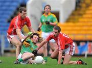 1 February 2009; Shane McAnarney, Meath, in action against Pearse O'Neill, left, and Patrick Kelly, Cork. Allianz National Football League, Division 2, Round 1, Cork v Meath, Pairc Ui Chaoimh, Cork. Picture credit: David Maher / SPORTSFILE