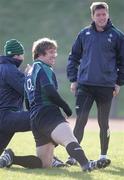 2 February 2009; Ireland's Jerry Flannery, left, and Ronan O'Gara in action during squad training. University of Limerick, Limerick. Picture credit: Kieran Clancy / SPORTSFILE