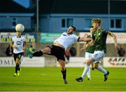 21 August 2015; Kurtis Byrne, Dundalk, stretches for the ball ahead of Paul Sinnot, Galway United. Irish Daily Mail FAI Cup, Third Round, Galway United v Dundalk, Eamonn Deasy Park, Galway. Picture credit: Sam Barnes / SPORTSFILE