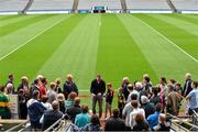 22 August 2015; Kerry legend Tomás Ó Sé speaks at today's Bord Gáis Energy Legends Tour at Croke Park, where he relived some of most memorable moments from his playing career. All Bord Gáis Energy Legends Tours include a trip to the GAA Museum, which is home to many exclusive exhibits, including the official GAA Hall of Fame. For booking and ticket information about the GAA legends for this summer visit www.crokepark.ie/gaa-museum. Croke Park, Dublin. Picture credit: Brendan Moran / SPORTSFILE