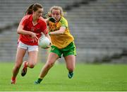 22 August 2015; Aimee Mackin, Armagh, in action against Therese McCafferty, Donegal. TG4 Ladies Football All-Ireland Senior Championship, Quarter-Final, Donegal v Armagh. St Tiernach's Park, Clones, Co. Monaghan. Picture credit: Piaras Ó Mídheach / SPORTSFILE