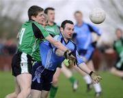 4 February 2009; Aidan Girvan, UUJ, in action against Conor Maginn, Queen's University. Sigerson Cup, Queen's University v University of Ulster Jordanstown, The Dub, Belfast, Co. Antrim. Picture credit: Oliver McVeigh / SPORTSFILE