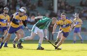 8 February 2009; Wayne McNamara, Limerick, in action against Gerry Quinn, left, Patrick Donnellan, and Colin Lynch, Clare. Allianz GAA National Hurling League, Division 1, Round 1, Limerick v Clare, Gaelic Grounds, Limerick. Picture credit: Brian Lawless / SPORTSFILE