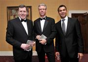 8 February 2009; Republic of Ireland technical director Packie Bonner, with Wim Koevermans, FAI International Performance Director,  centre, and former Dutch International, Ruud Gullit, at the eircom / FAI International Soccer Awards. Citywest Hotel, Saggart, Co. Dublin. Picture credit: David Maher / SPORTSFILE