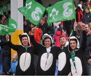 23 August 2015; Irish supporters celebrate after the game. Women's Sevens Rugby Tournament, Finals, Ireland v South Africa. UCD, Belfield, Dublin. Picture Credit; Eóin Noonan