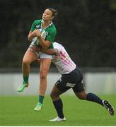 23 August 2015; Louise Galvin, Ireland, is tackled by Mateitoga Bogidraumainadave, Japan. Women's Sevens Rugby Tournament, Cup Final, Ireland v Japan. UCD, Belfield, Dublin.