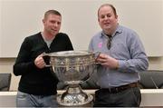 22 August 2015; Kerry legend Tomás Ó Sé with David Fitzgerald, from Tralee, Co. Kerry, at the Bord Gáis Energy Legends Tour at Croke Park, where he relived some of most memorable moments from his playing career. All Bord Gáis Energy Legends Tours include a trip to the GAA Museum, which is home to many exclusive exhibits, including the official GAA Hall of Fame. For booking and ticket information about the GAA legends for this summer visit www.crokepark.ie/gaa-museum. Croke Park, Dublin. Picture credit: Brendan Moran / SPORTSFILE