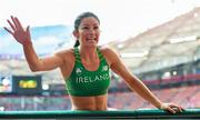 24 August 2015; Tori Pena of Ireland speaks to her coach during the Women's Pole Vault qualification event. IAAF World Athletics Championships Beijing 2015 - Day 3, National Stadium, Beijing, China. Picture credit: Stephen McCarthy / SPORTSFILE