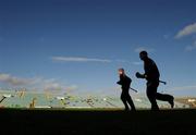 8 February 2009; Clare hurlers make their way onto the pitch for the warm-up. Allianz GAA National Hurling League, Division 1, Round 1, Limerick v Clare, Gaelic Grounds, Limerick. Picture credit: Brian Lawless / SPORTSFILE