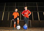 12 February 2009; St Kevin's Boys Club, the famous northside nursery, announced the signing of an Academy partnership with Premiership high flyers Liverpool F.C. Pictured at the announcment are Kyle Mitchell, age 9, from Ballymun, Dublin, left, and Patrick Gleeson, age 9, from Marino, Dublin, both members of St Kevins Boys Club. St Kevins Boys Club, Larkhill Road, Whitehall, Dublin. Picture credit: Stephen McCarthy / SPORTSFILE