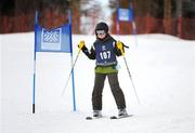 12 February 2009; Rebecca McGonagle, TEAM Ireland, sponsored by eircom, from Clontarf, Dublin, on her way to win a Silver medal in the Alpine Novice Giant Slalom Event at the Boise-Bogus Basin Mountain Recreation Area. 2009 Special Olympics World Winter Games, Boise, Idaho, USA. Picture credit: Ray McManus / SPORTSFILE