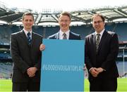 24 August 2015; Pictured are, from left, Doctor Pete Coffee, Daragh Sheridan, Lead researcher University of Stirling, and Professor David Lavallee at the GAA Super Games Centre Research Results Launch which tackled drop out of youth players within the GAA. Croke Park, Dublin. Picture credit: Piaras Ó Mídheach / SPORTSFILE