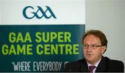 24 August 2015; Pictured is Pat Daly, GAA Director of Games Development and Research, speaking at the GAA Super Games Centre Research Results Launch which tackled drop out of youth players within the GAA. Croke Park, Dublin. Picture credit: Piaras Ó Mídheach / SPORTSFILE