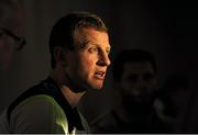 24 August 2015; Mayo's Colm Boyle answers questions during a press conference. Mayo Football Press Conference, Breaffy House Hotel & Spa, Castlebar, Co. Mayo. Picture credit: Seb Daly / SPORTSFILE