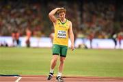 24 August 2015; Hamish Peacock of Australia reacts during the Men's Javelin Throw qualification event. IAAF World Athletics Championships Beijing 2015 - Day 3, National Stadium, Beijing, China. Picture credit: Stephen McCarthy / SPORTSFILE