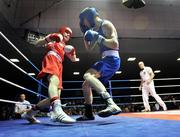 13 February 2009; Ross Hickey, left, in action against Ciaran Bates during their 60Kg bout. National Senior Boxing Championships Semi-Finals, National Stadium, Dublin. Picture credit: David Maher / SPORTSFILE