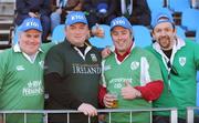 15 February 2009; Ireland fans, from left, John Cameron, Thomas Robinson, Simon Clarke, and Dave Kirkpatrick, all from Ballymoney RFC, Co. Antrim, at the game. RBS Six Nations Championship, Italy v Ireland, Stadio Flaminio, Rome, Italy. Picture credit: Brendan Moran / SPORTSFILE