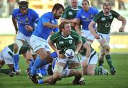 15 February 2009; Stephen Ferris, Ireland, is tackled by Paul Griffen and Fabio Ongaro, Italy. RBS Six Nations Championship, Italy v Ireland, Stadio Flaminio, Rome, Italy. Picture credit: Brendan Moran / SPORTSFILE