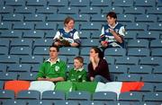 15 October 2000; Ireland fans sitting in The New Canal End Stand during the Hurling Shinty International match between Ireland and Scotland at Croke Park in Dublin. Photo by Brendan Moran/Sportsfile