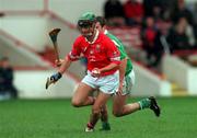 22 October 2000; Eoin Fitzgerald of Cork during the Waterford Crystal South East Hurling League match between Limerick and Cork at Gaelic Grounds in Limerick. Photo by Damien Eagers/Sportsfile