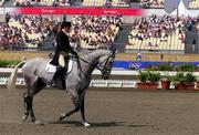 16 September 2000; Patricia Donegan of Ireland on Don't Step Back competes in the dressage of  the Team 3 Day Eventing at the Sydney International Equestrian Centre in Sydney, Australia. Photo by Brendan Moran/Sportsfile