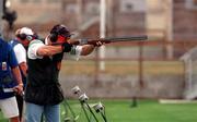 16 September 2000; Derek Burnett of Ireland during the Men's Trap Qualification at Sydney International Shooting Centre, Sydney, Australia. Photo by Brendan Moran/Sportsfile